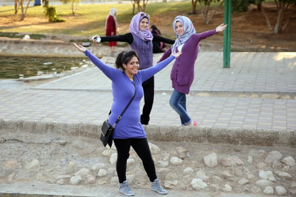 Students make the most of the beautiful weather in Al Ain