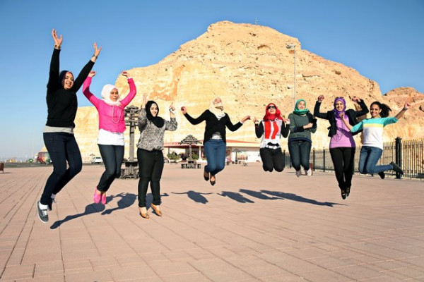 Students make the most of the beautiful weather in Al Ain