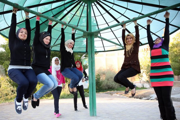 Students make the most of the beautiful weather in Al Ain