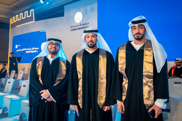 Al Nuaimi Attends Graduation of Ajman University Students