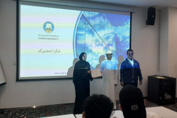 Sports Star Mohammed Al-Mansoori Delivers a Talk at Ajman University