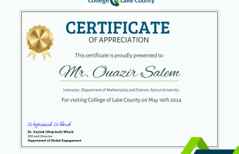 Mr. Ouazir Salem’s Academic Visit to College of Lake County, Chicago