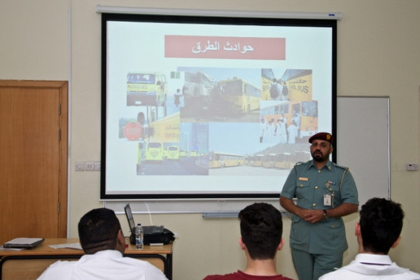 Ajman Civil Defense Holds Awareness Campaigns for Ajman University Students