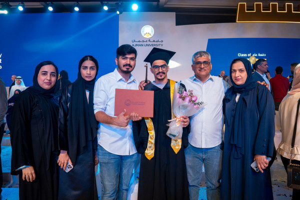 Al Nuaimi Attends Graduation of Ajman University Students